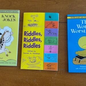 Lot of 3 Kids Paperback Joke Books - Knock Knock, Worst Jokes, & Riddles